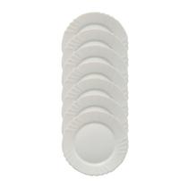 Kit 6 Pratos Sobremesa Louça Ebro Branco 20cm Bormioli Rocco