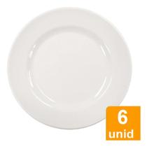Kit 6 Pratos Sobremesa Melamina 17,5cm Bares Restaurantes