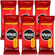 Kit 6 Preservativo Prudence Lubrificado Com 8 Unidades - Dkt