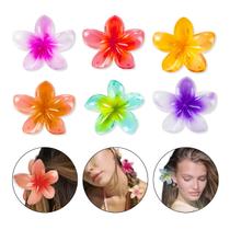Kit 6 Presilha Pequena Flor do Havaí Cabelos Prendedor Praia Kit 6 Presilha Pequena Flor do Havaí Cabelos Prendedor Praia
