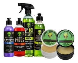 Kit 6 Produtos Estetica Automotiva Alien Ind Cera Polimento