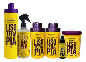 Kit 6 Produtos Lisoterapia Progressiva Protetor Térmico Shampoo Condicionador Óleo e Mascara