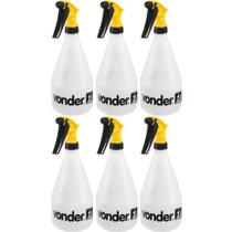 Kit 6 Pulverizadores Spray Borrifador de Água 1L Plástico Manual PU010 Vonder Jato Regulável