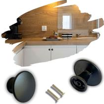 Kit 6 Puxador De Gaveta E Armário Redondo Em Metal / Premium