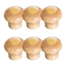 Kit 6 Puxador para Tampa de Panela Pomelmad-6UND-CONTI Madeira para Vidro e Ferro Continental