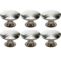 Kit 6 Puxador Ponto 24mm Aço Escovado Para Gaveta Kit 6 Puxador Ponto 24mm Aço Escovado Para Gaveta