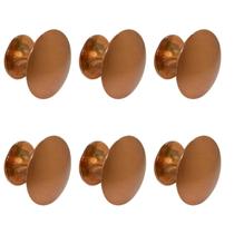 Kit 6 Puxador Ponto 31mm Cobre Escovado Para Gaveta - RENNA Kit 6 Puxador Ponto 31mm Cobre Escovado Para Gaveta - RENNA