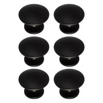 Kit 6 Puxador Ponto 31mm Preto Para Gaveta