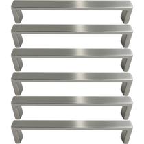 Kit 6 Puxadores Alça para Móveis 192mm Níquel Escovado Torralba para Gavetas Armários Guarda-Roupas Kit 6 Puxadores Alça para Móveis 192mm Níquel Escovado Torralba para Gavetas Armários Guarda-Roupas