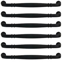 Kit 6 Puxadores Alça Preto Fosco 1767 Grenade Móveis Armários Gavetas