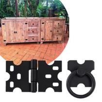 Kit 6 Puxadores Argola Pz-1063 + 12 Dobradicas Mexicana