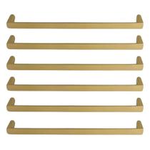Kit 6 Puxadores de Armários Dourado Fosco Reto 19,2cm Torralba Oeiras Alça Balcões Portas Gavetas Kit 6 Puxadores de Armários Dourado Fosco Reto 19,2cm Torralba Oeiras Alça Balcões Portas Gavetas