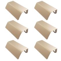 Kit 6 Puxadores Dourado Alça de Sobrepor Dourado para Móvel Armários e Gavetas PV22 80 Kit 6 Puxadores Dourado Alça de Sobrepor Dourado para Móvel Armários e Gavetas PV22 80