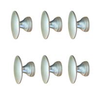 Kit 6 Puxadores Para Móveis Porta Gaveta Armário Ponto Redondo