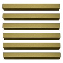 Kit 6 Puxadores Retos Líbero Nuovo Torralba 20cm Dourado Sobreposto Cômodas Roupeiros Kit 6 Puxadores Retos Líbero Nuovo Torralba 20cm Dourado Sobreposto Cômodas Roupeiros