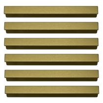 Kit 6 Puxadores Retos Líbero Nuovo Torralba 20cm Dourado Sobreposto Cômodas Roupeiros Kit 6 Puxadores Retos Líbero Nuovo Torralba 20cm Dourado Sobreposto Cômodas Roupeiros
