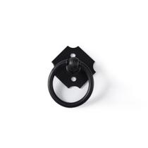 Kit 6 Puxadores Rustico Preto Argola Pz-12