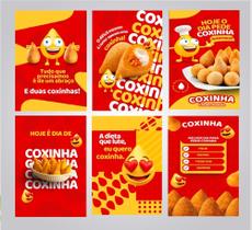 Kit 6 Quadros Coxinha Lanchonete Salgados Lanches 20x28cm