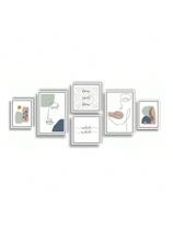 Kit 6 Quadros Decorativos Home Sweet Home Minimalista