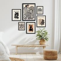 Kit 6 Quadros Neutros Papiers Découpés Matisse - com vidro Kit 6 Quadros Neutros Papiers Découpés Matisse - com vidro