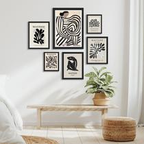 Kit 6 Quadros Para Sala Papiers Découpés Matisse - com vidro Kit 6 Quadros Para Sala Papiers Découpés Matisse - com vidro