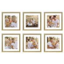 Kit 6 Quadros Porta Retrato Foto 15x15 Paspatur Branca 20x20