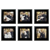 Kit 6 Quadros Porta Retrato Foto 15x15 Paspatur Preto 20x20 Kit 6 Quadros Porta Retrato Foto 15x15 Paspatur Preto 20x20