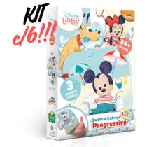 Kit 6 Quebra Cabeça Progressivo Mickey Mouse Baby 3 em 1 Kit 6 Quebra Cabeça Progressivo Mickey Mouse Baby 3 em 1