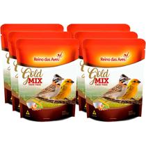 Kit 6 Ração Gold Mix Canário Tico Inseto Alimentar Pássaro Livre Solto Natureza Quintal Quirela 500g