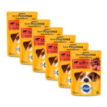 Kit 6 Ração para Cães Pedigree Adulto Raças Pequenas Sachê Sabor Carne ao Molho 100g