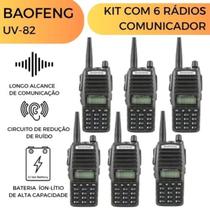 KIT 6 Rádio Baofeng UV-82 Desempenho Superior em UHF e VHF KIT 6 Rádio Baofeng UV-82 Desempenho Superior em UHF e VHF
