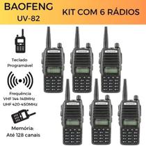 KIT 6 Rádio Baofeng UV-82 Dual Band Confiável para Operações Táticas