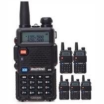 Kit 6 Radio Comunicador Dual Band Baofeng Uv-5R Vhf Uhf