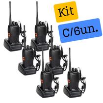 Kit 6 Radio Comunicador Walkie Talk Radim Ht Profissional Segurança Vigilancia Construçao Civil 777s Uhf 16 Canais