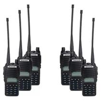 Kit 6 Rádio Ht Comunicador Baofeng Dual Band Uv82 Rádio