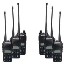 Kit 6 Radios Baofeng Uv 82 Plus Walkie Talkie Vhf Uhf Ip68 Cor Preto