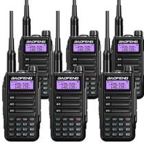 Kit 6 Radios Comunicador Baofeng UV16 Walk Talk Longo Alcance Dual Band a Prova dágua
