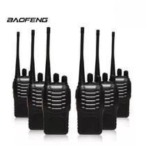 Kit 6 Rádios Comunicador Walk Talk Baofeng 777s Amador Bandas De Freqüência 433 Cor Preto