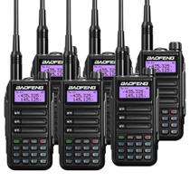 Kit 6 Rádios Walkie Talk Baofeng UV16PLUS 10W em VHF e UHF Dual Band RádioFM Bateria li-íon