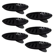 Kit 6 Ralo Grelha Redonda Com Fecho Automático Preto 15cm