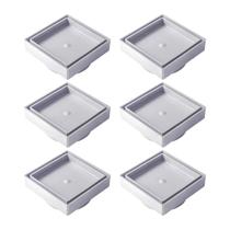 Kit 6 Ralo Oculto Invisível Porcelanato 10x10cm Sifonado Antiodor Branco Kit 6 Ralo Oculto Invisível Porcelanato 10x10cm Sifonado Antiodor Branco