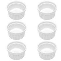 Kit 6 Ramekin Canelado Porcelana 40ml Classic Branco Lyor Mo