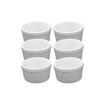 Kit 6 Ramekin Mini 40 ml Porcelana Canelado 2 Linha