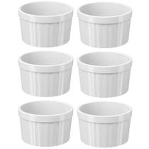 Kit 6 Ramekins Brancos Canelados 150ml Maionese Chimichurri Vinagrete Uno Coza Kit 6 Ramekins Brancos Canelados 150ml Maionese Chimichurri Vinagrete Uno Coza