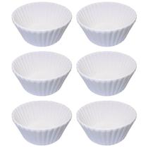 Kit 6 Ramekins Canelados 140ml Molheiras Porcelana Branca New Bone China Blanc LHermitage Servir Kit 6 Ramekins Canelados 140ml Molheiras Porcelana Branca New Bone China Blanc LHermitage Servir