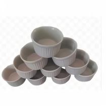 Kit 6 Ramequim 100ml Forma canelada - Porcelana Branca