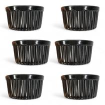 Kit 6 Ramequim Plástico Canelado 170mL Molhos Petiscos