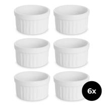Kit 6 Ramequin Porcelana 100ml Molho Finger Forno Brulee Creme Resistente Forno Food Primeira Linha