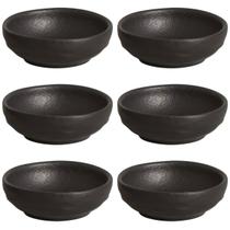 Kit 6 Ramequins 9x3cm Cerâmica 70ml Orgânico Preto Matte Mol Kit 6 Ramequins 9x3cm Cerâmica 70ml Orgânico Preto Matte Mol