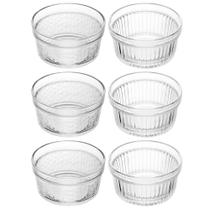 Kit 6 Ramequins de Vidro Molheira 150ml Molho Suflê Temperos Acompanhamento Sushi Lyor